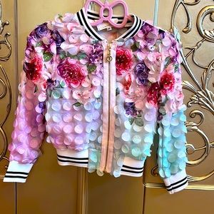Hannah Banana Lightweight Floral Jeweled Jacket